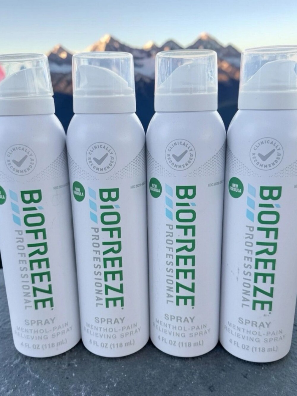 Lot of 4 Biofreeze Professional Pain Relieving Spray 4 FL oz Each New